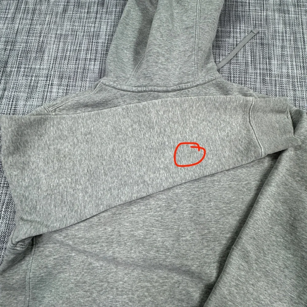Nike Men's Small Gray Full Zip Fleece Hoodie Embroidered Swoosh Sportswear